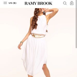 Ramy Brook Ivory Pleated Dress